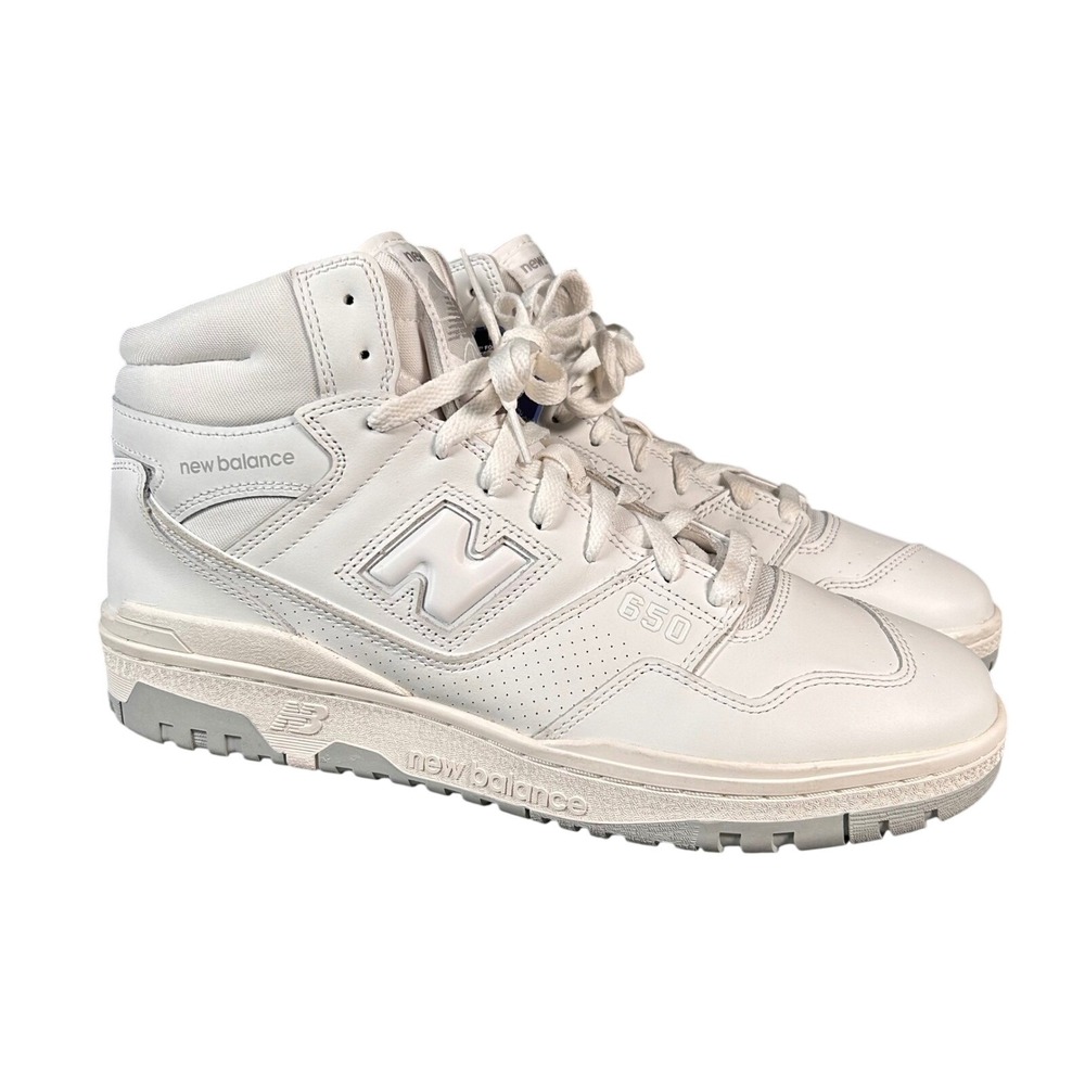 New Balance 650 High Top Sneakers Mens 7.5D White Grey BB650RWW Basketball Shoes